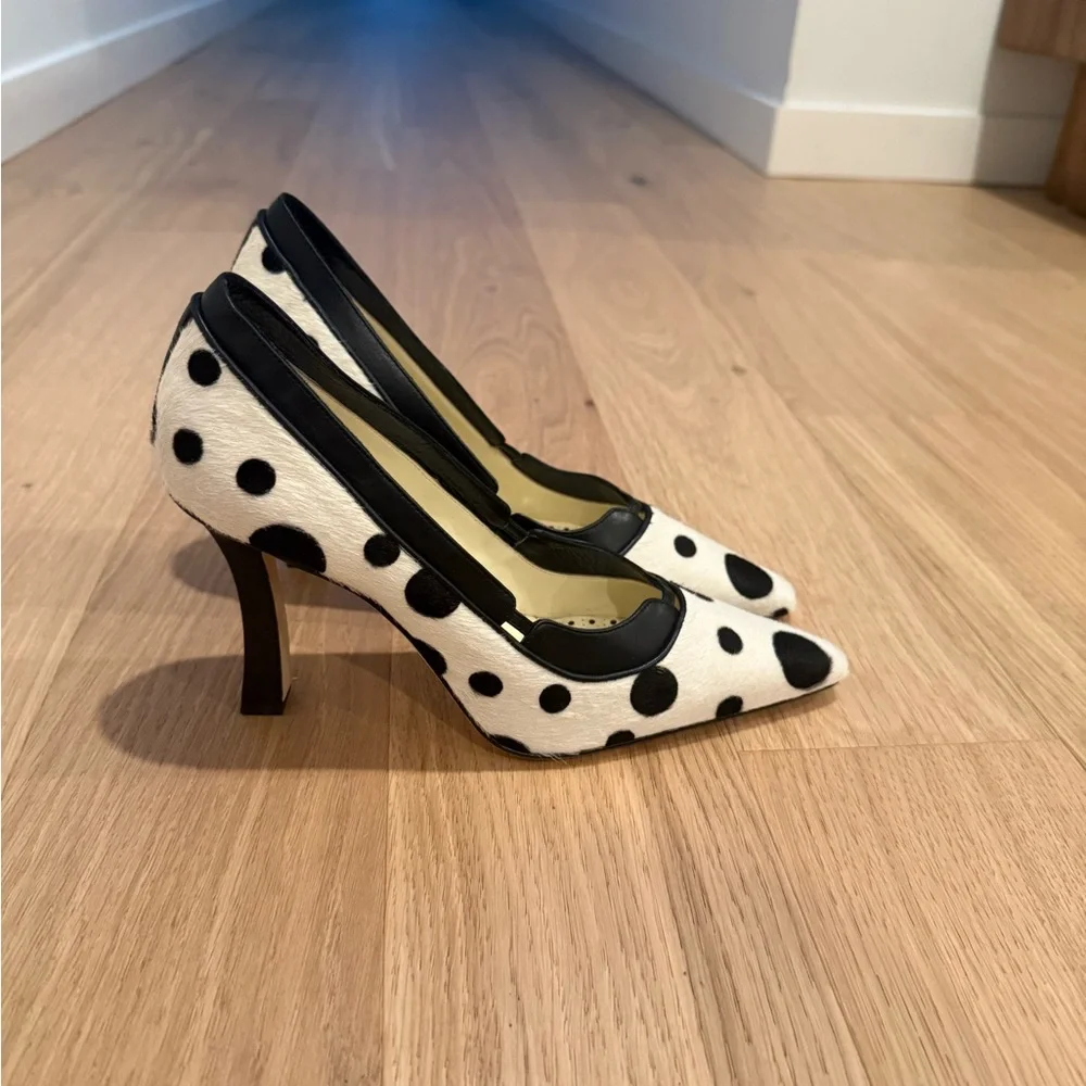 NEW Manolo Blahnik Calf hair Dot Women's Pumps 38 - Picture 3 of 7